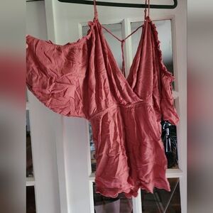 Peachy Off Shoulder ROMPER